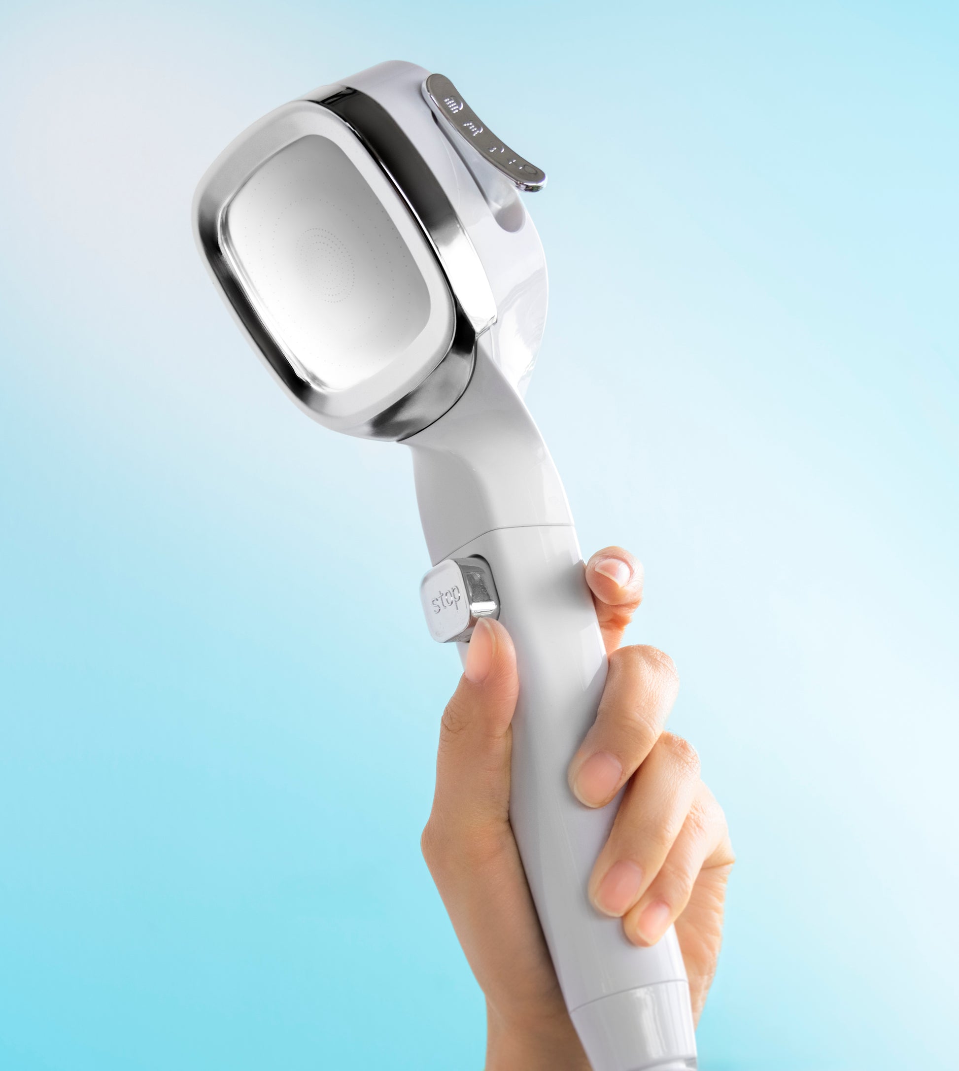 Ecclara filtered shower head for hard water, providing clean, purified water for healthier skin and hair